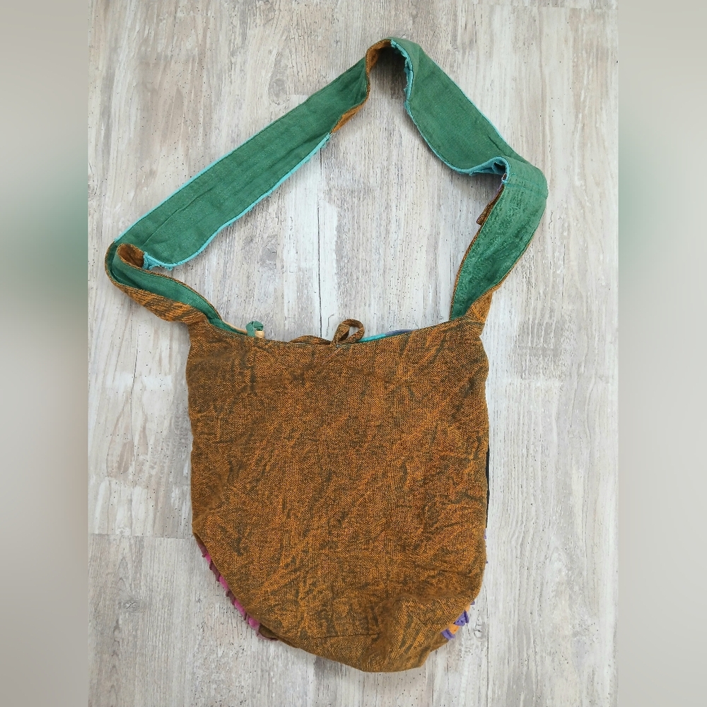 Boho Patchwork Sling Bag India Cotton Hippie Hobo Crossbody Festival Bag - Picture 2 of 9